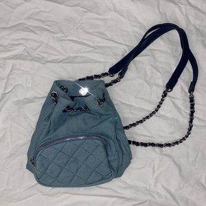 Mini denim backpack